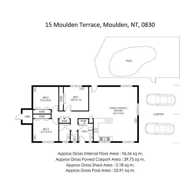 Floorplan of Homely house listing, 15 Moulden Terrace, Moulden NT 830