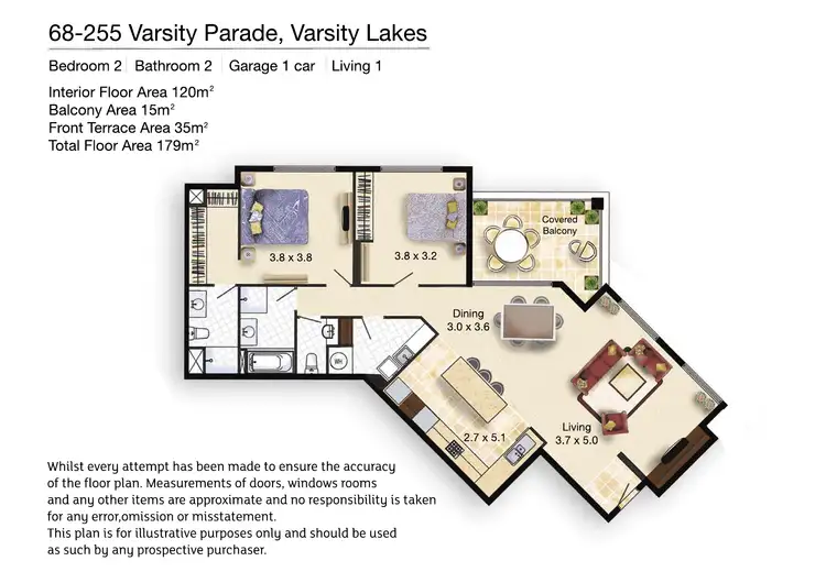 Floorplan of Homely unit listing, 68/255 Varsity Parade, Varsity Lakes QLD 4227