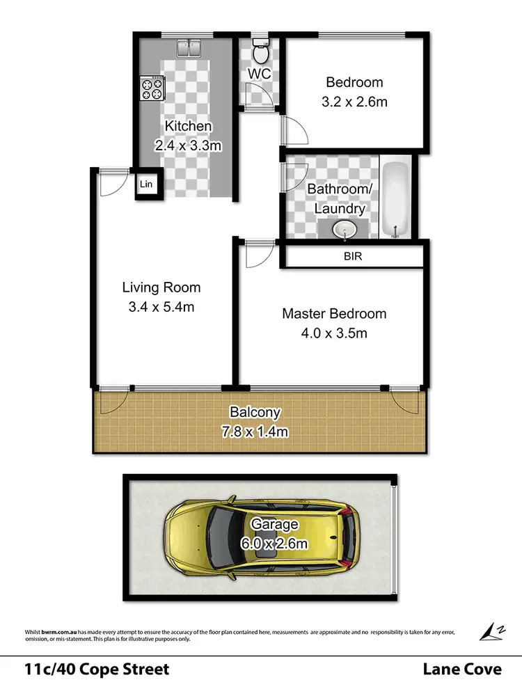 Floorplan of Homely apartment listing, 11C/40 Cope Street, Lane Cove NSW 2066