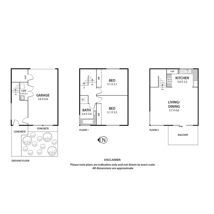 Floorplan of Homely townhouse listing, 1 Lockheed Parade, Point Cook VIC 3030