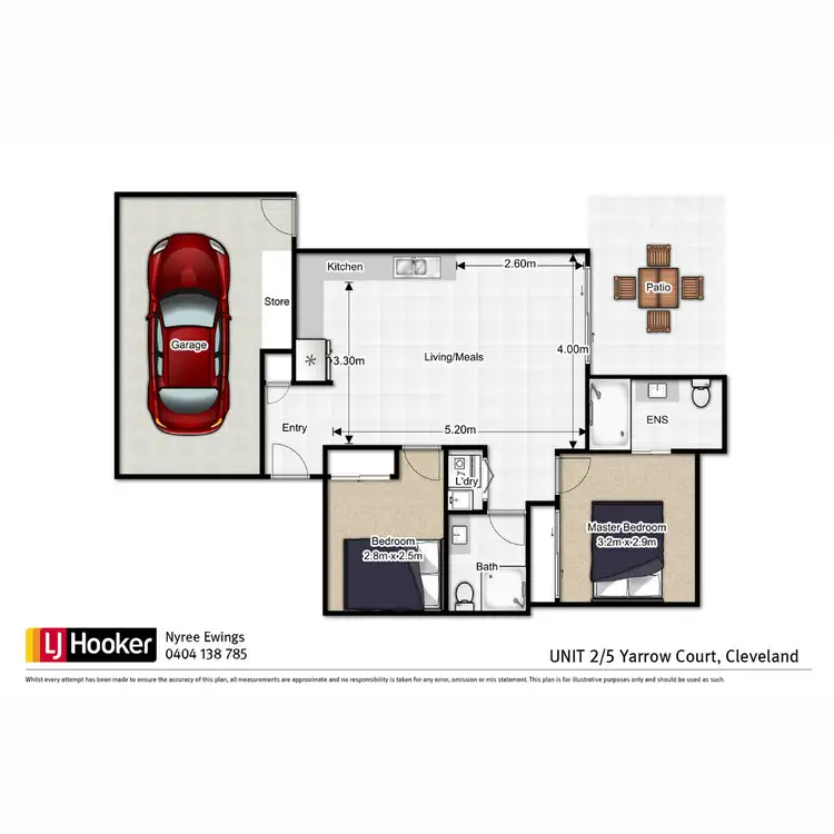 Floorplan of Homely townhouse listing, 2/5 Yarrow Court, Cleveland QLD 4163