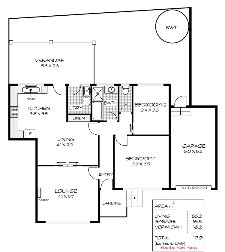 Floorplan of Homely unit listing, 2/42 Seaview road, Victor Harbor SA 5211