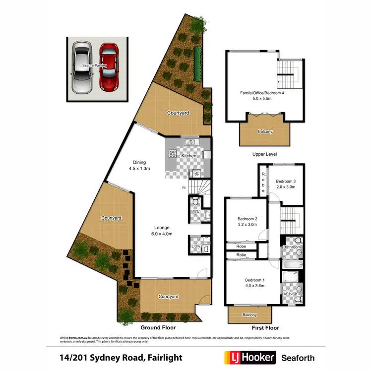 Floorplan of Homely townhouse listing, 14/201-207 'Palm Cove' Sydney Road, Fairlight NSW 2094