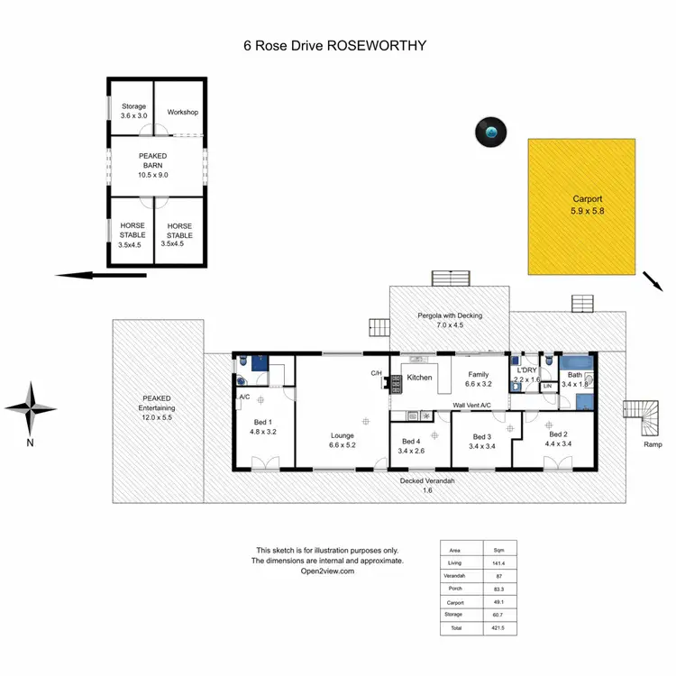 Floorplan of Homely house listing, 6 Rose Drive, Roseworthy SA 5371