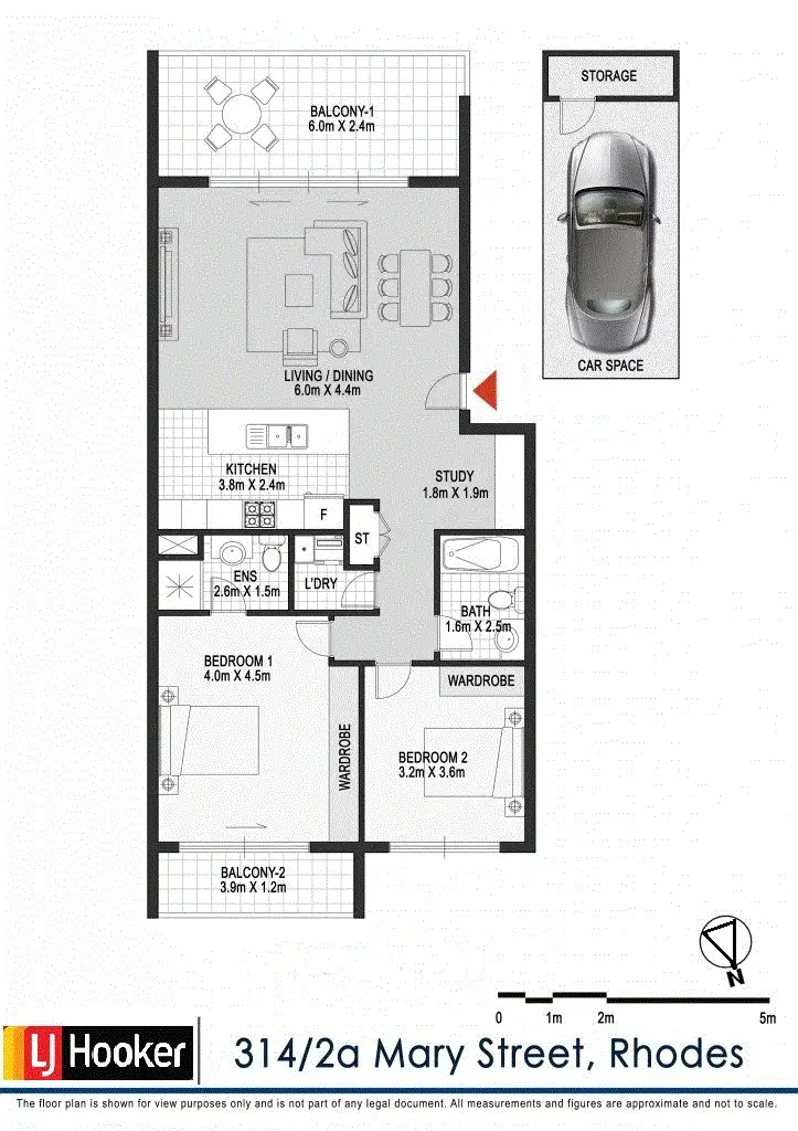 Floorplan of Homely unit listing, 314/2A Mary Street, Rhodes NSW 2138