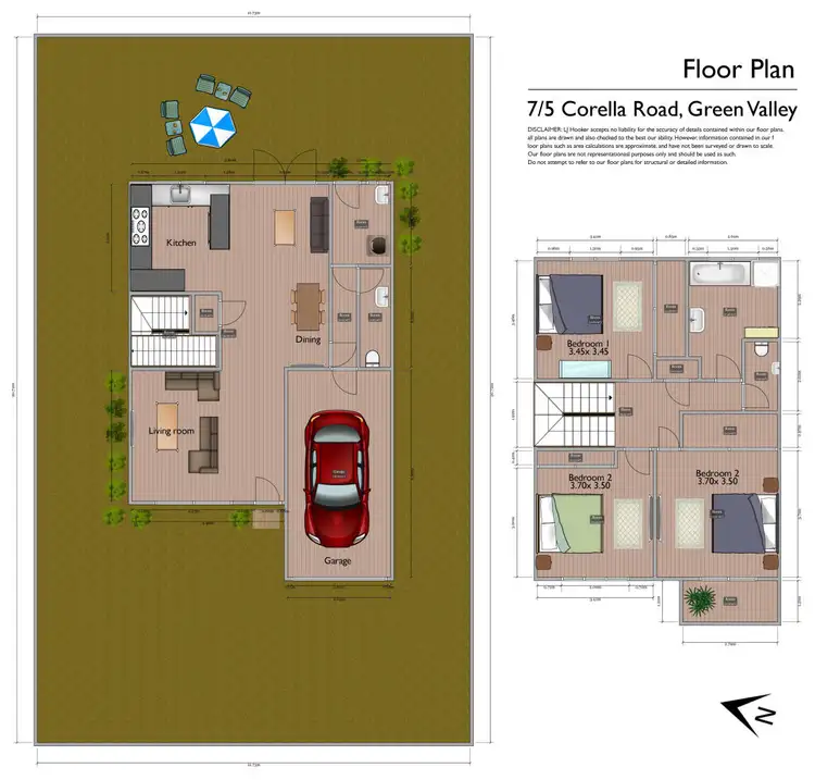 Floorplan of Homely townhouse listing, 7/5 Corella Road, Green Valley NSW 2168