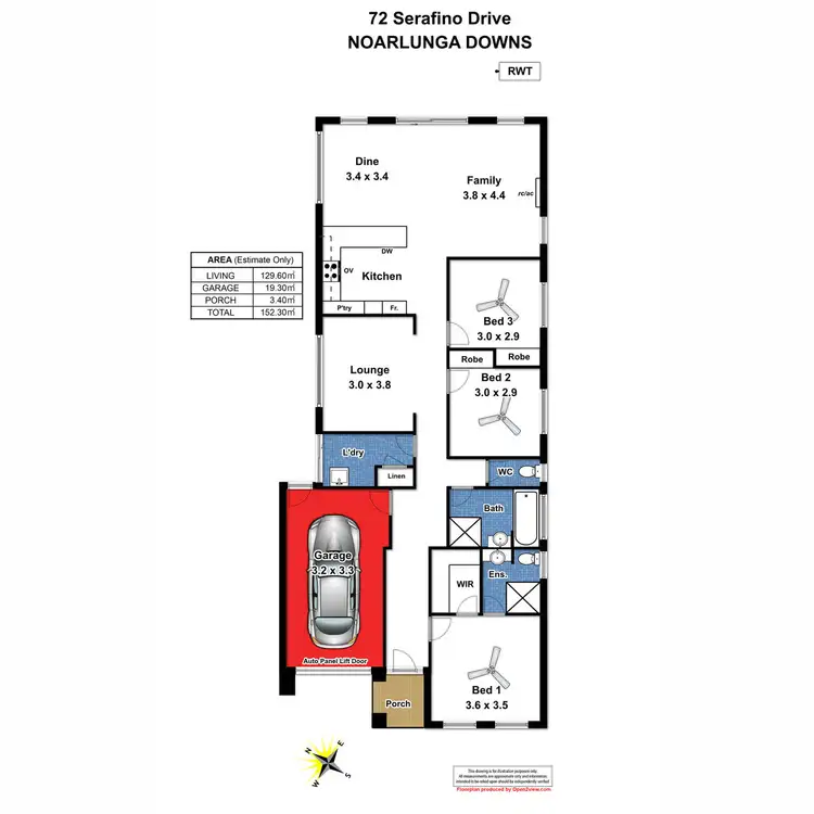 Floorplan of Homely house listing, 72 Serafino Drive, Noarlunga Downs SA 5168