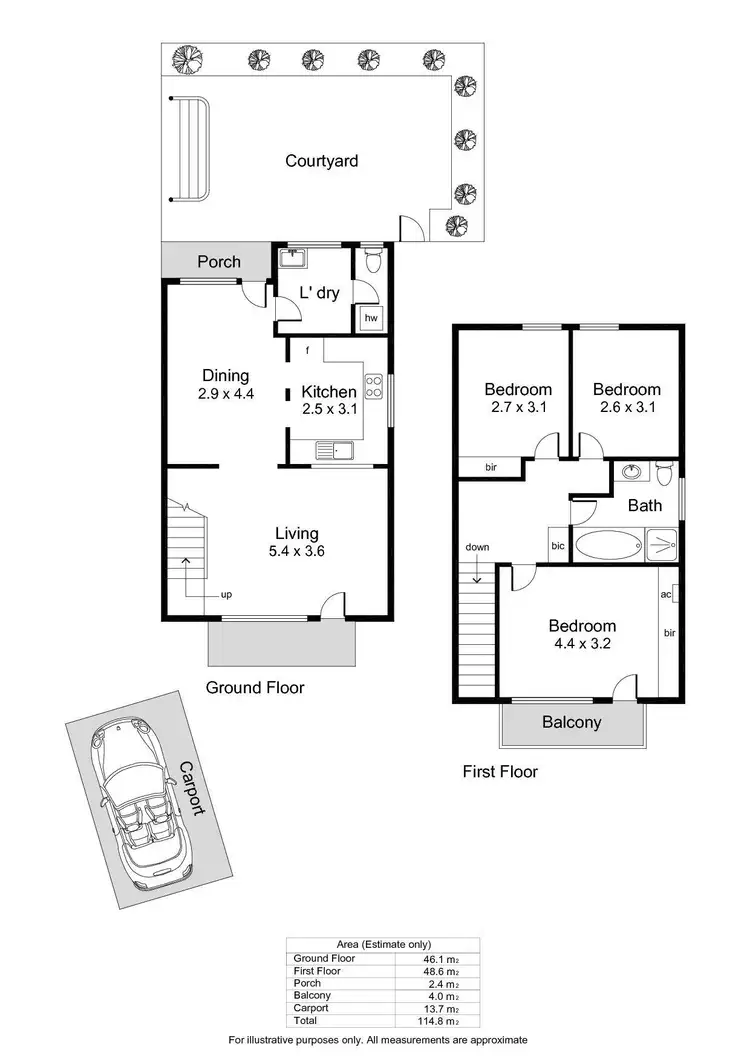 Floorplan of Homely townhouse listing, 1/112 Woodville Road, Woodville North SA 5012