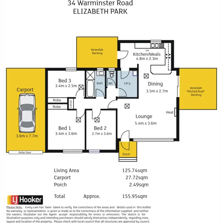 Floorplan of Homely house listing, 34 Warminster Road, Elizabeth Park SA 5113