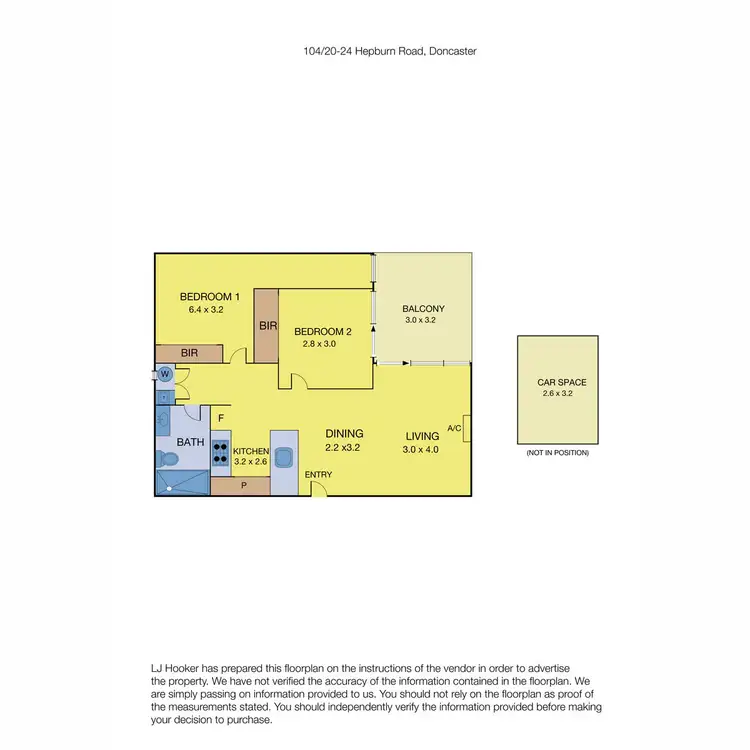 Floorplan of Homely apartment listing, 104/20-24 Hepburn Road, Doncaster VIC 3108
