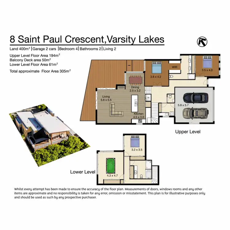 Floorplan of Homely house listing, 8 St Paul Crescent, Varsity Lakes QLD 4227