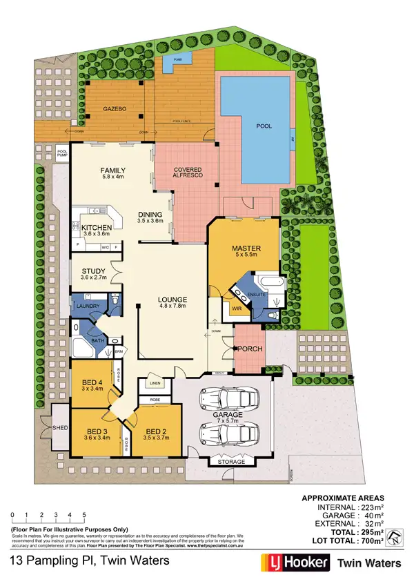 Floorplan of Homely house listing, 13 Pampling Place, Twin Waters QLD 4564