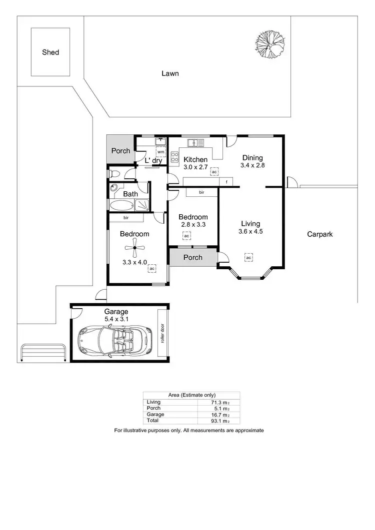 Floorplan of Homely unit listing, 2/381 Tapleys Hill Road, Seaton SA 5023