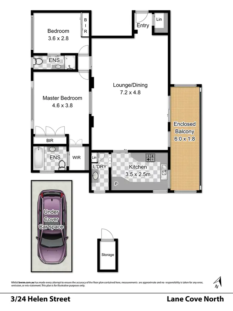 Floorplan of Homely unit listing, 3/24-28 Helen Street, Lane Cove NSW 2066