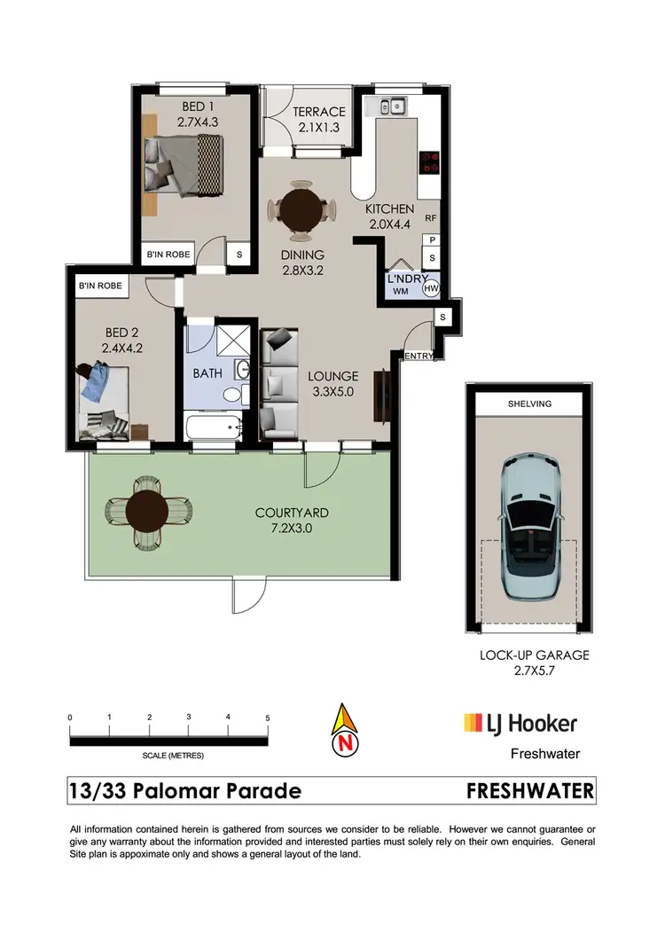 Floorplan of Homely unit listing, 13/33 Palomar Parade, Freshwater NSW 2096