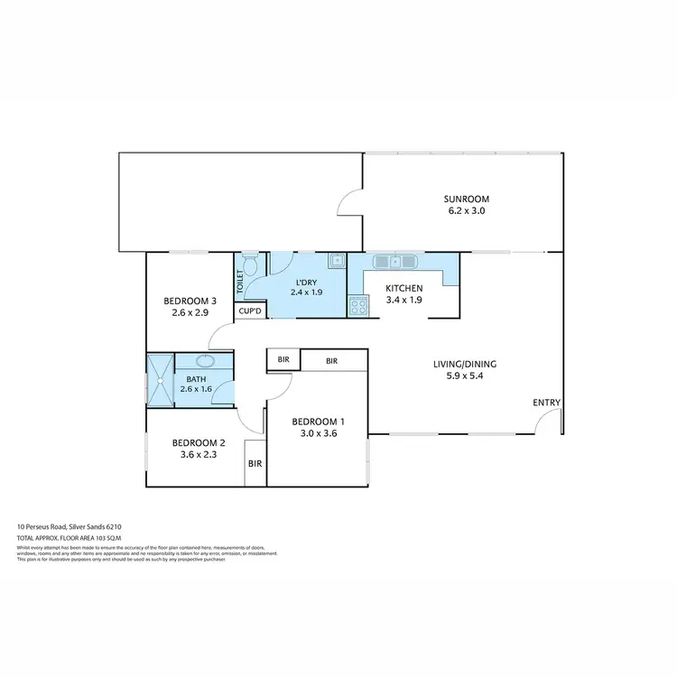 Floorplan of Homely unit listing, 2/10 Perseus Road, Silver Sands WA 6210