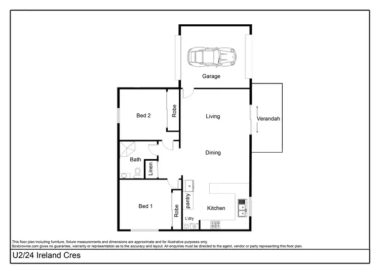 Floorplan of Homely semi-detached listing, Unit 2/24 Ireland Crescent, Whitfield QLD 4870