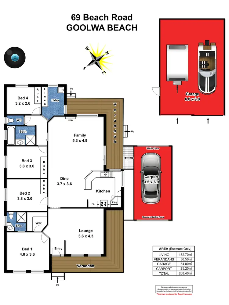 Floorplan of Homely house listing, 69 Beach Road, Goolwa Beach SA 5214
