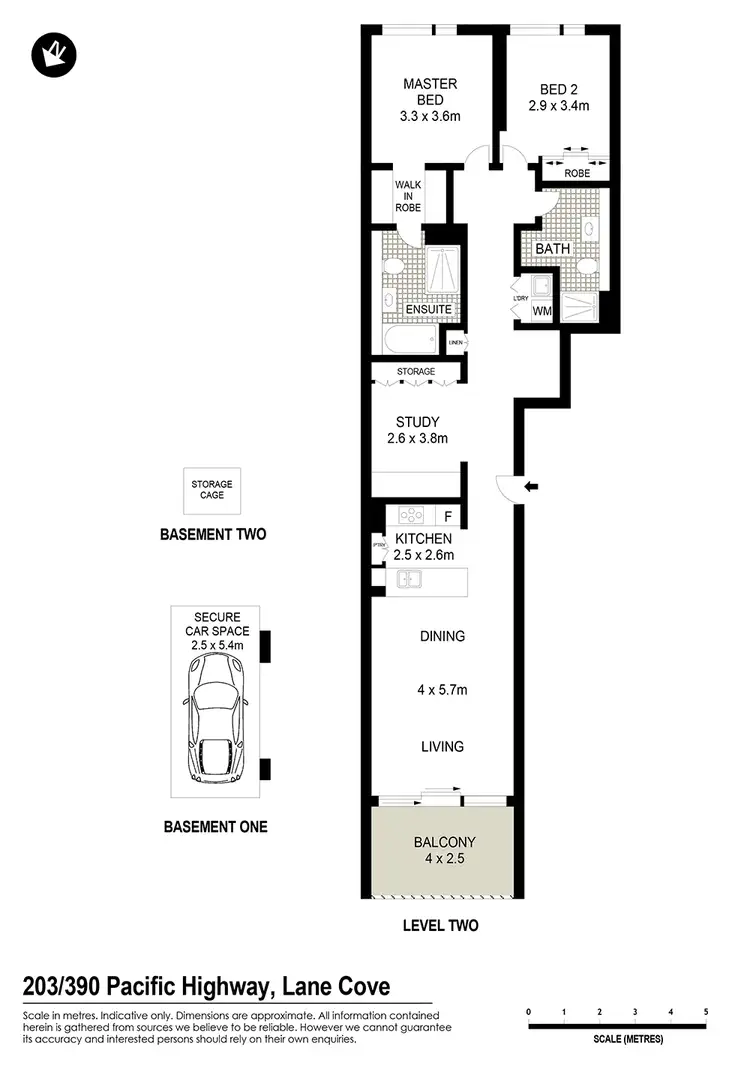 Floorplan of Homely unit listing, 203/390-398 Pacific Highway, Lane Cove NSW 2066
