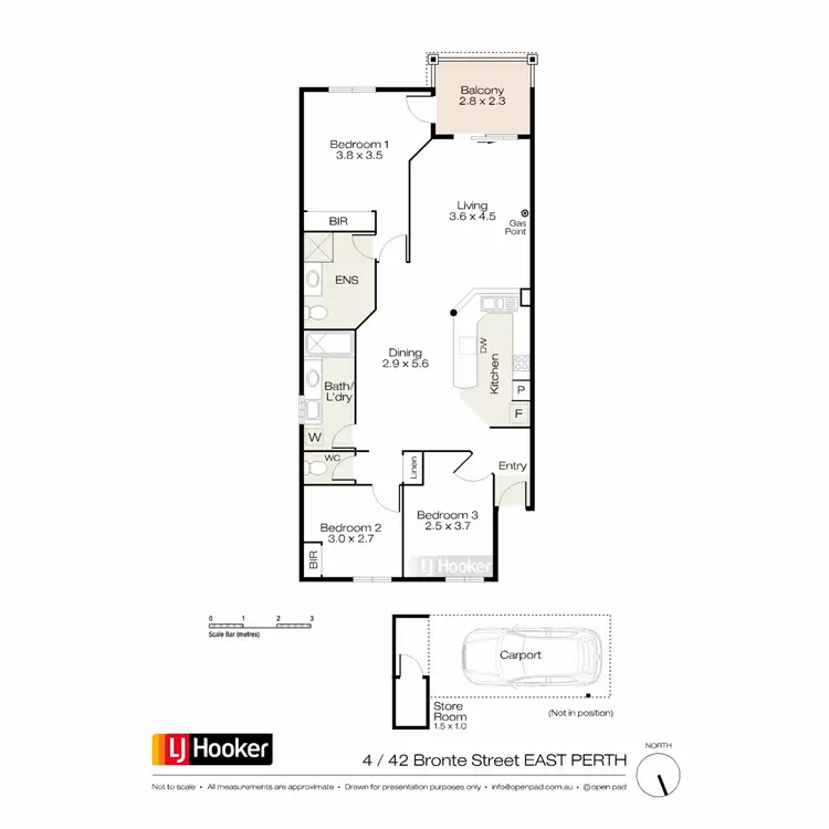 Floorplan of Homely apartment listing, 4/42 Bronte Street, East Perth WA 6004