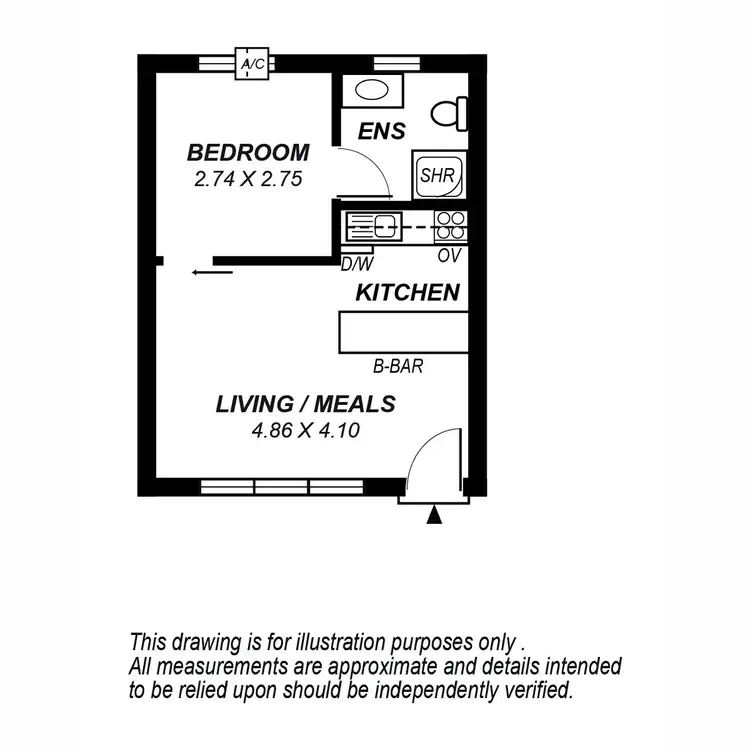 Floorplan of Homely unit listing, 2/45 Seventh Avenue, St Peters SA 5069