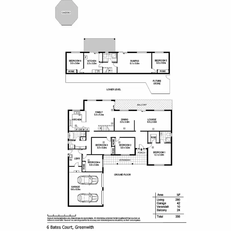 Floorplan of Homely house listing, 6 Bates Court, Greenwith SA 5125