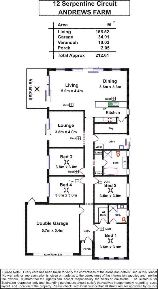 Floorplan of Homely house listing, 12 Serpentine Circuit, Andrews Farm SA 5114