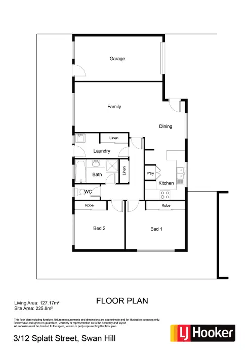Floorplan of Homely unit listing, Unit 3/12 Splatt Street, Swan Hill VIC 3585