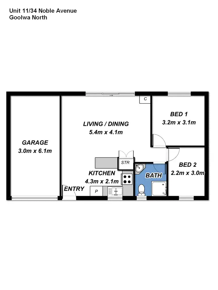 Floorplan of Homely block of units listing, Unit 11/34 Noble Avenue, Goolwa North SA 5214