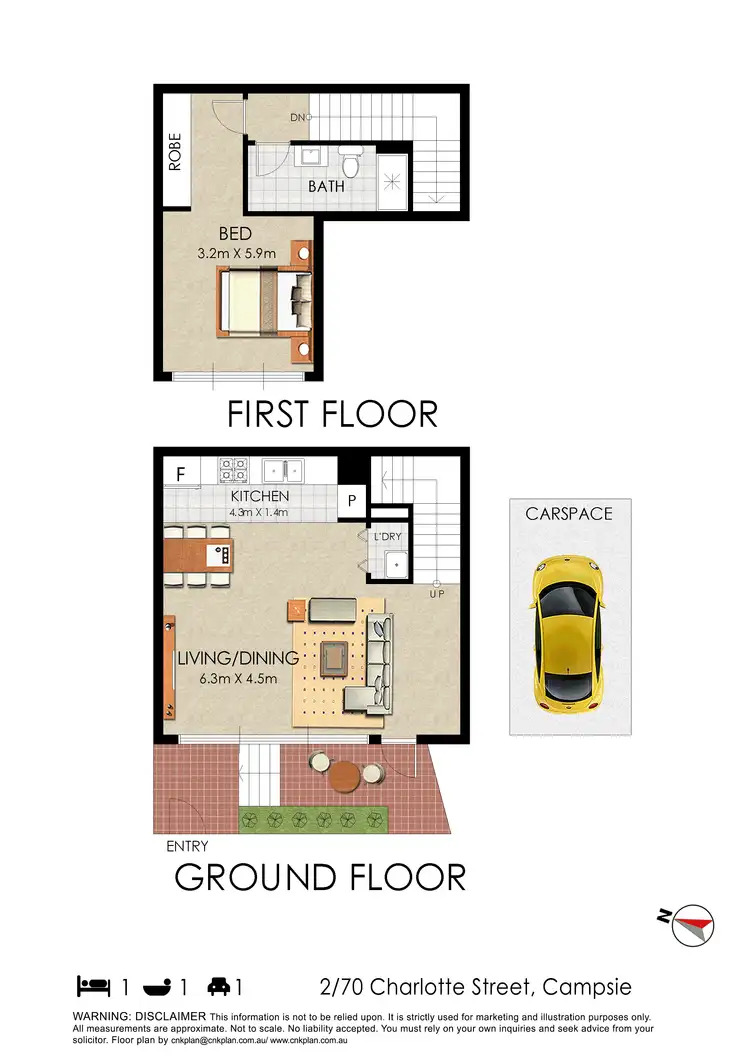 Floorplan of Homely unit listing, 2/70 Charlotte Street, Campsie NSW 2194