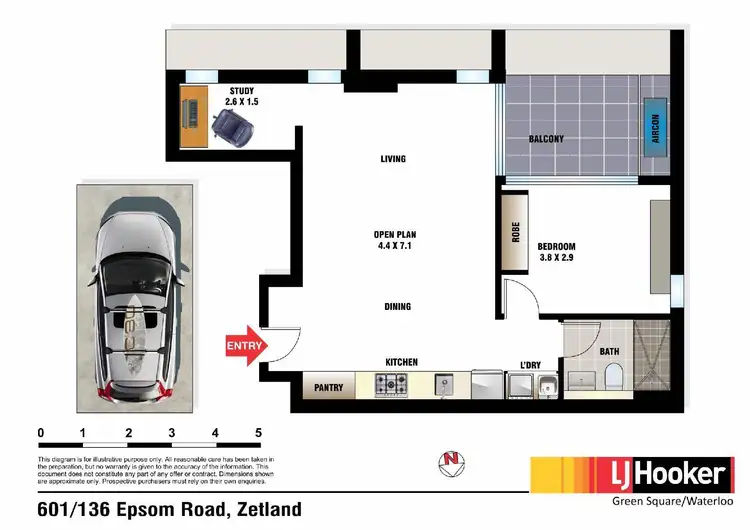 Floorplan of Homely apartment listing, 601/1 - 5 Link Road, Zetland NSW 2017