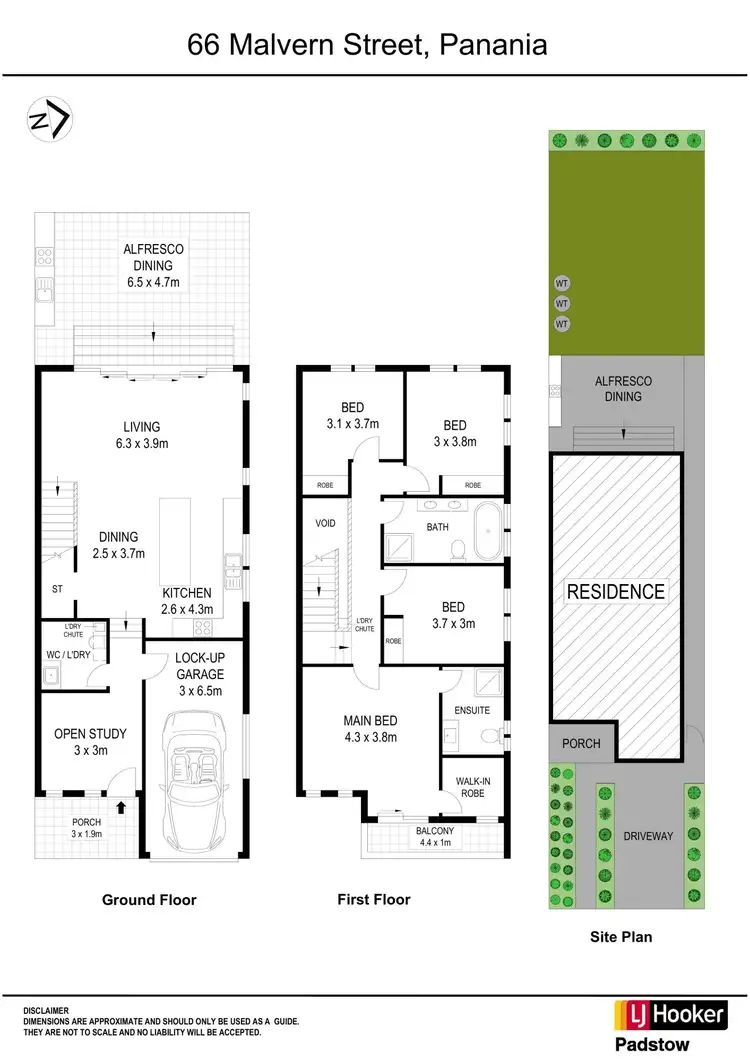 Floorplan of Homely semi-detached listing, 66 Malvern Street, Panania NSW 2213