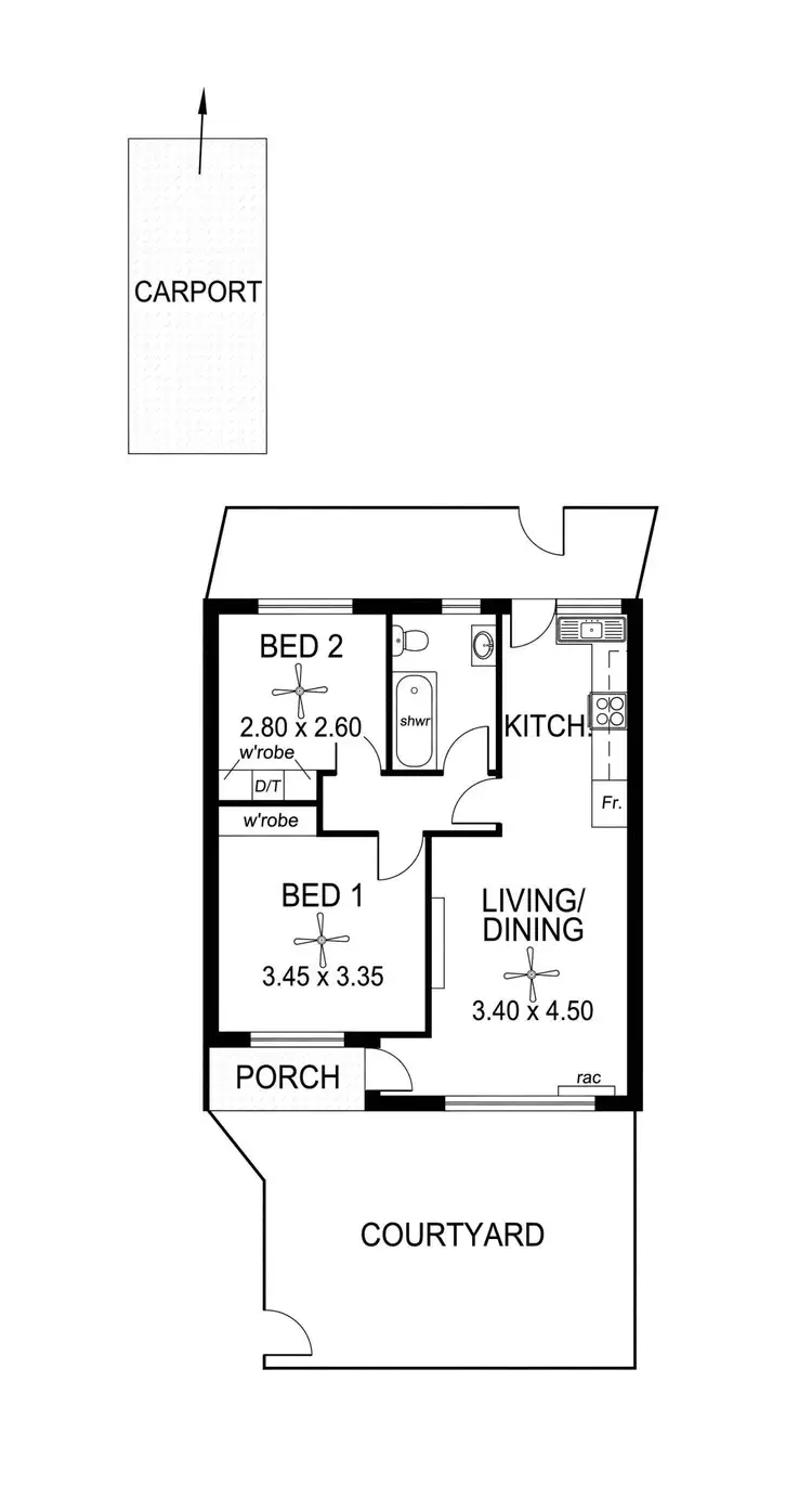 Floorplan of Homely unit listing, 4/8 Dixon Street, Clarence Park SA 5034