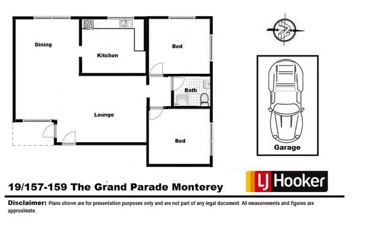 Floorplan of Homely unit listing, 19/157 The Grand Parade, Monterey NSW 2217