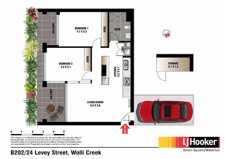 Floorplan of Homely apartment listing, B202/24 Levey Street, Wolli Creek NSW 2205
