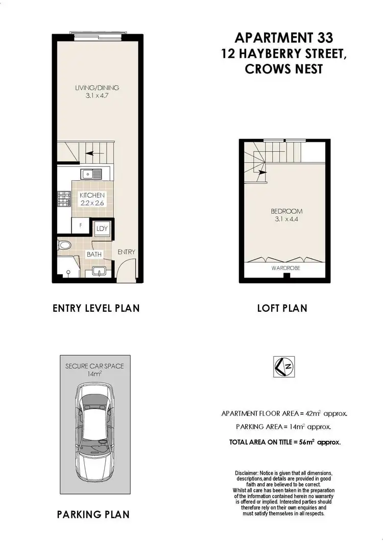 Floorplan of Homely apartment listing, 33/12 Hayberry Street, Crows Nest NSW 2065