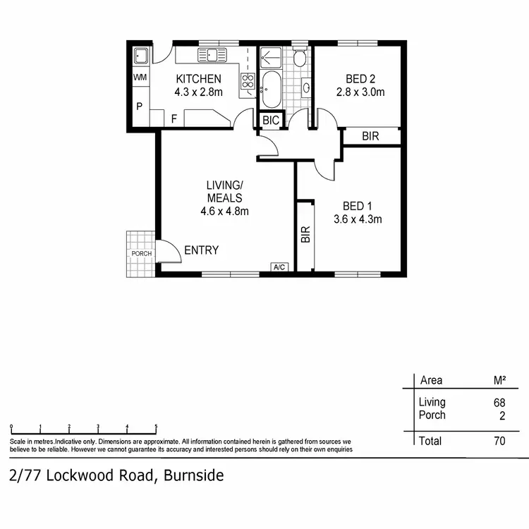 Floorplan of Homely unit listing, 2/77 Lockwood Road, Burnside SA 5066