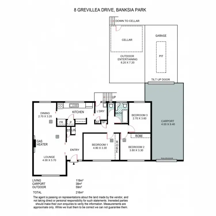 Floorplan of Homely house listing, 8 Grevillea Drive, Banksia Park SA 5091