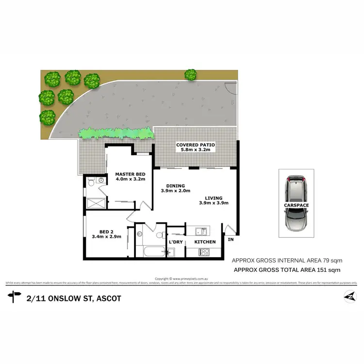 Floorplan of Homely unit listing, 2/11 Onslow Street, Ascot QLD 4007
