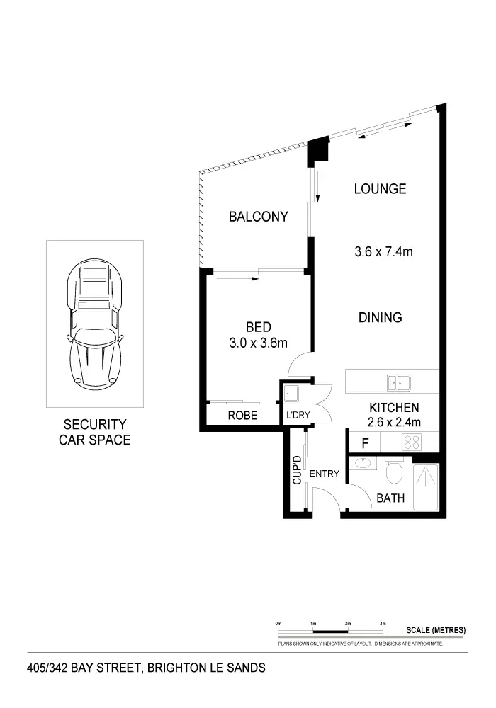 Floorplan of Homely unit listing, Unit 405/342-44 Bay Street, Brighton-le-sands NSW 2216