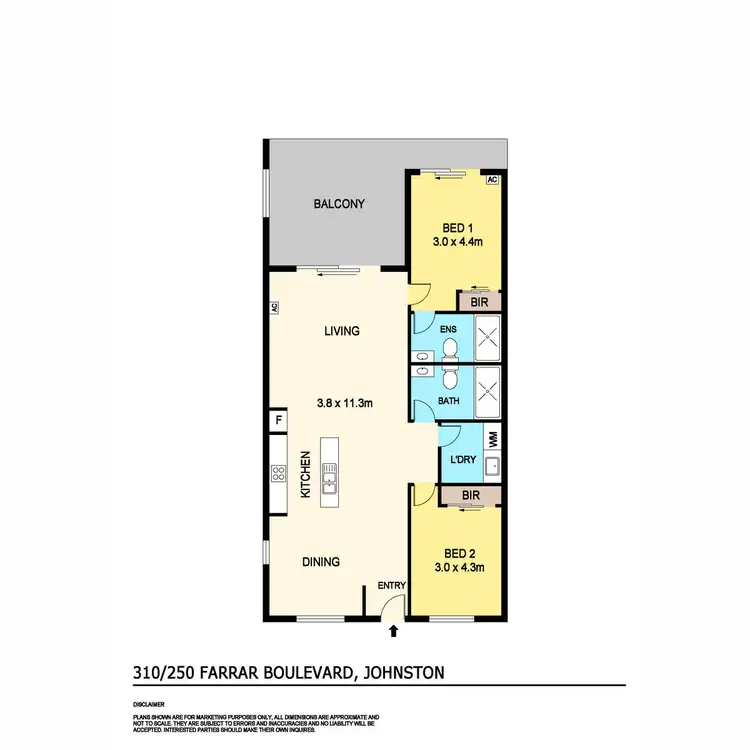 Floorplan of Homely unit listing, 310/250 Farrar Boulevard, Johnston NT 832
