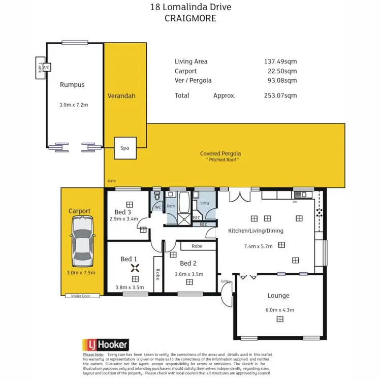 Floorplan of Homely house listing, 18 Lomalinda Drive, Craigmore SA 5114