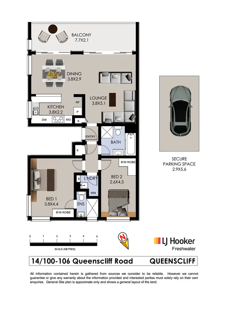 Floorplan of Homely unit listing, 14/100-106 Queenscliff Road, Queenscliff NSW 2096