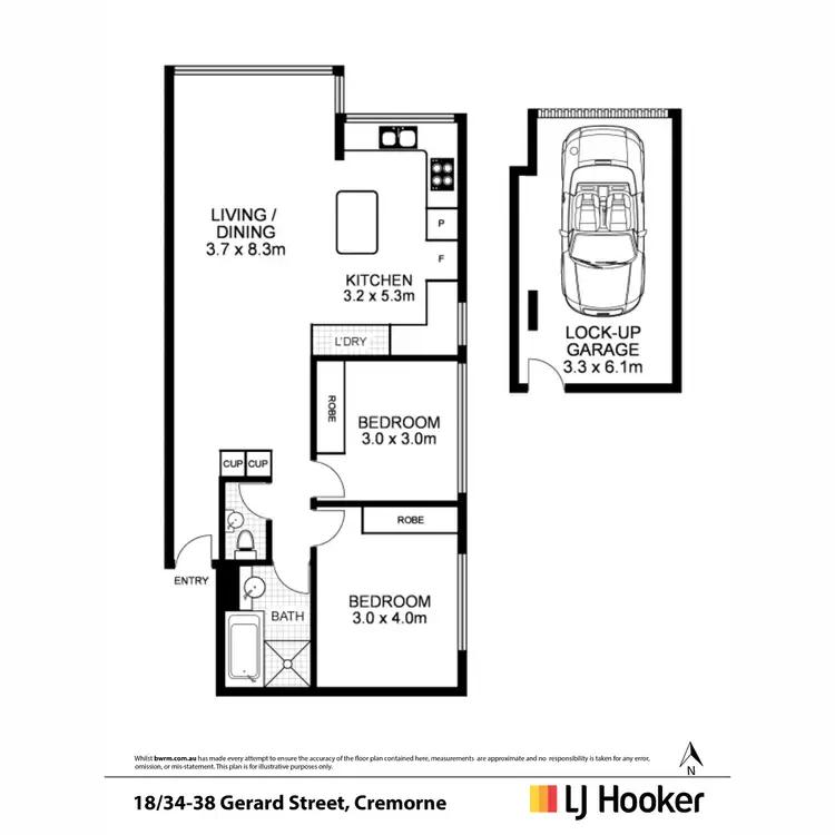 Floorplan of Homely apartment listing, 18/34 Gerard Street, Cremorne NSW 2090