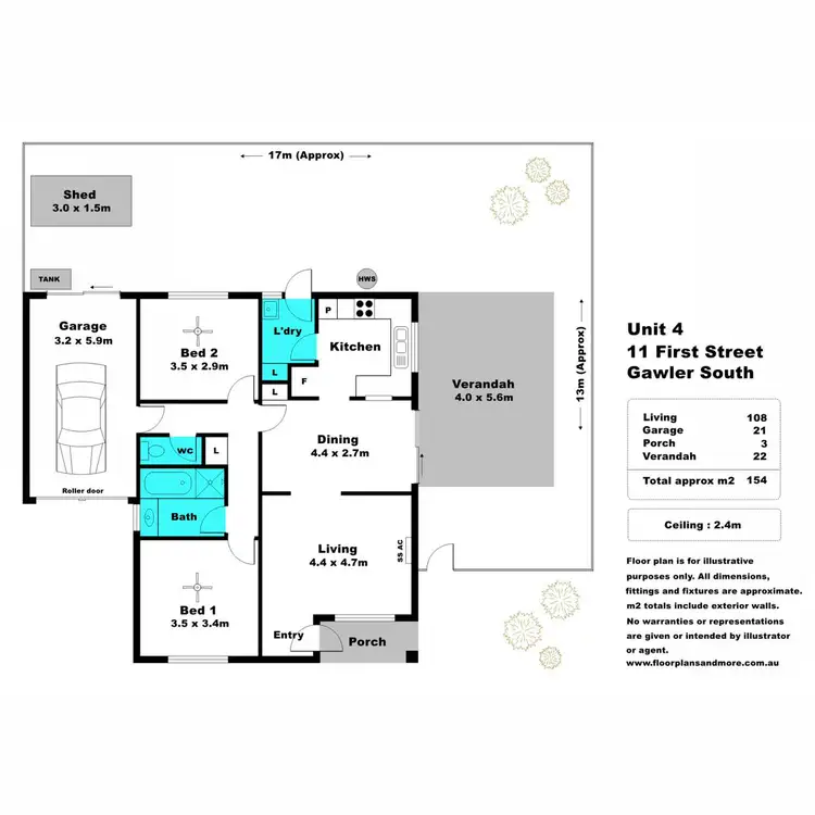 Floorplan of Homely unit listing, 4/11 First Street, Gawler South SA 5118
