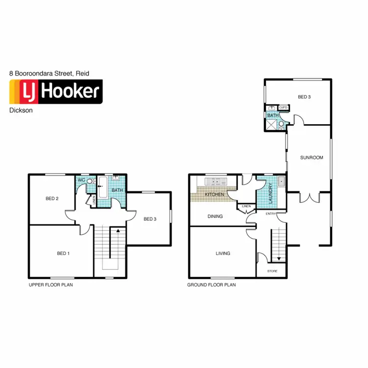 Floorplan of Homely semi-detached listing, 8 Booroondara Street, Reid ACT 2612
