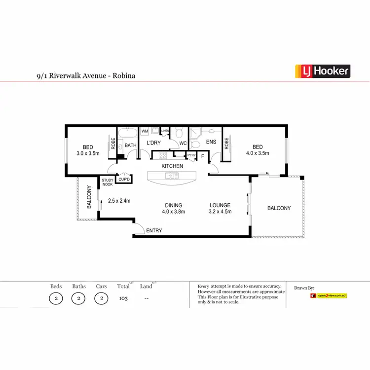 Floorplan of Homely unit listing, 9/1 Riverwalk Avenue, Robina QLD 4226