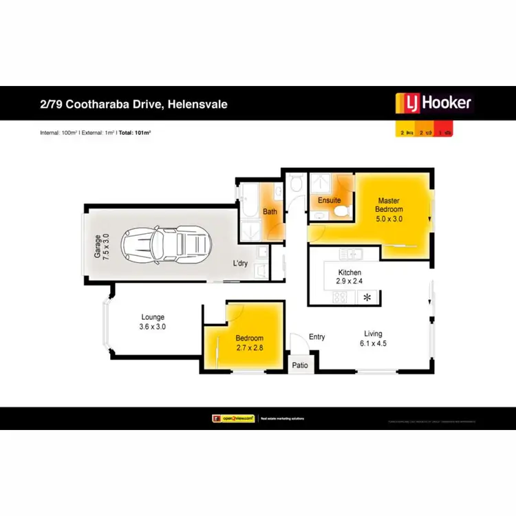 Floorplan of Homely semi-detached listing, 2/79 Cootharaba Drive, Helensvale QLD 4212