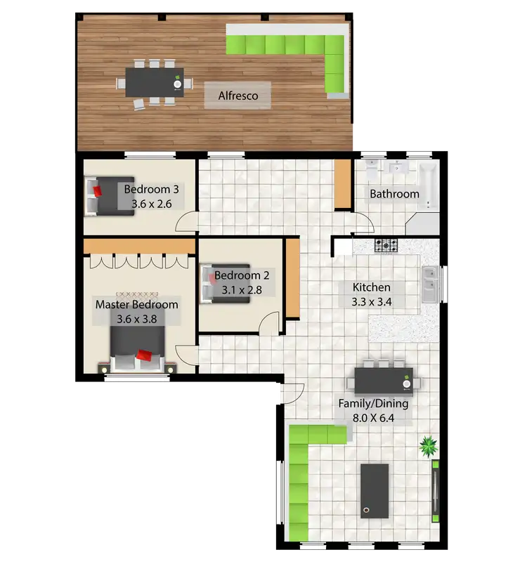 Floorplan of Homely house listing, 3 Montgomery Road, South Bunbury WA 6230