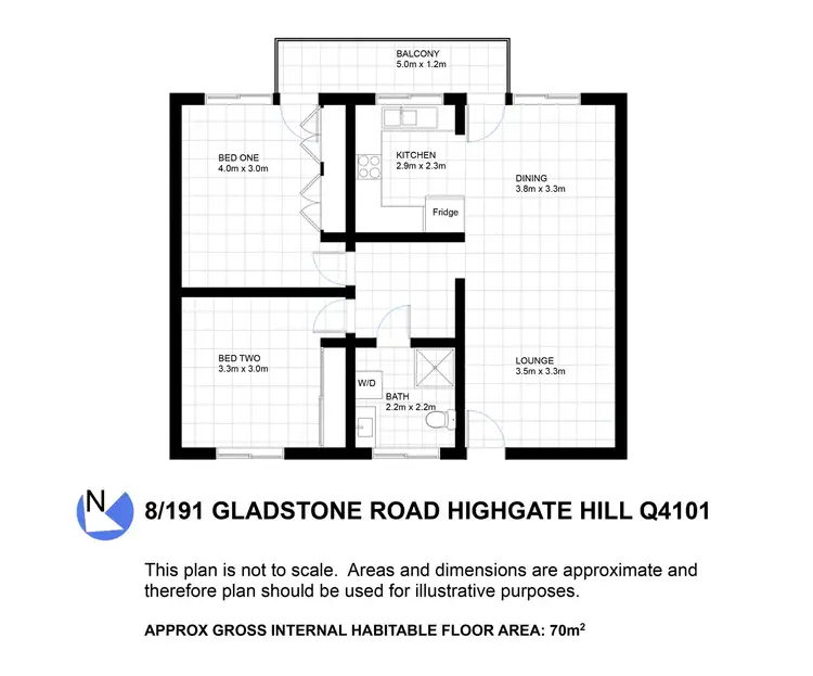 Floorplan of Homely apartment listing, 8/191 Gladstone Road, Highgate Hill QLD 4101